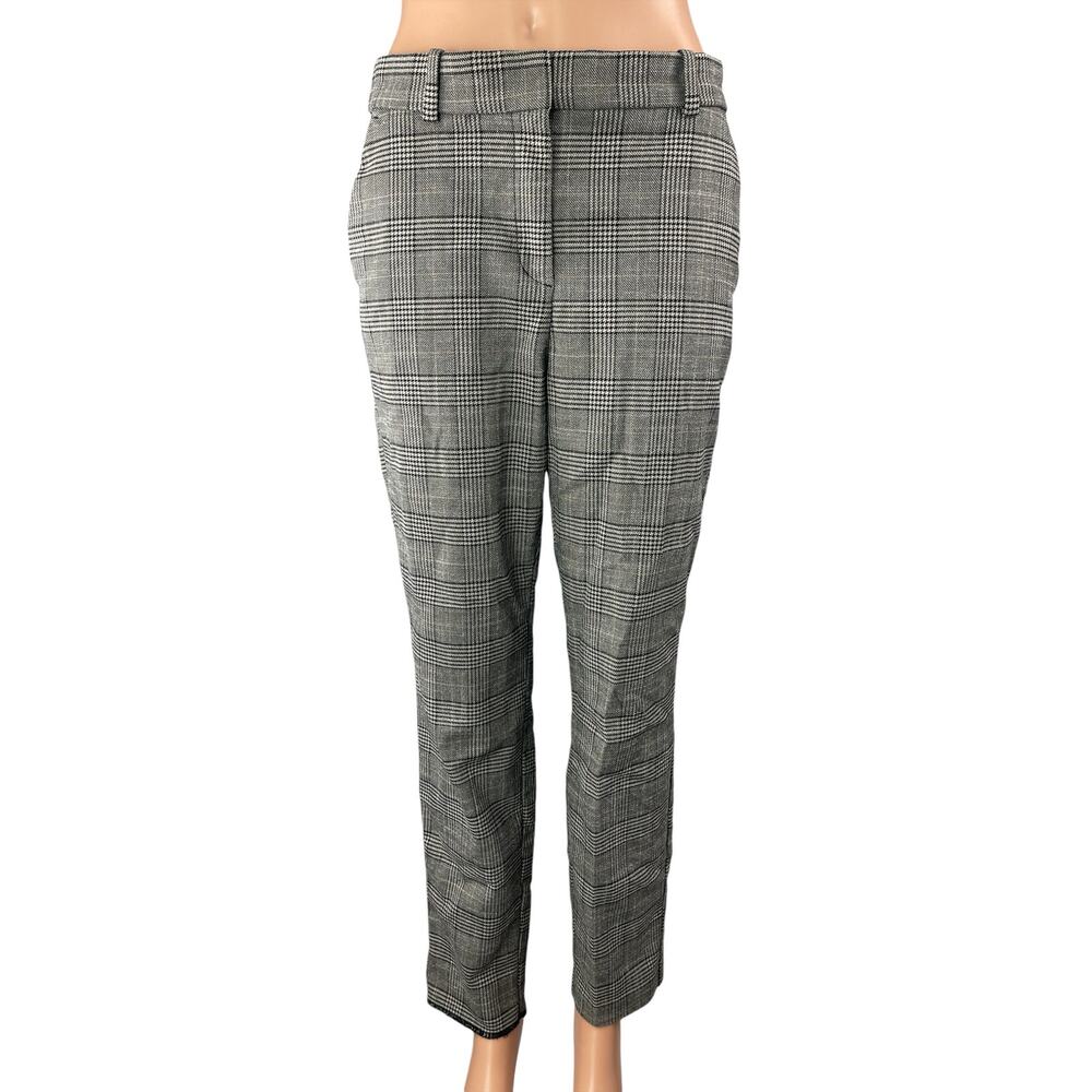 H&M Women's Gray Glen Plaid Check High Rise Skinny Trouser Dress Pants Size 8